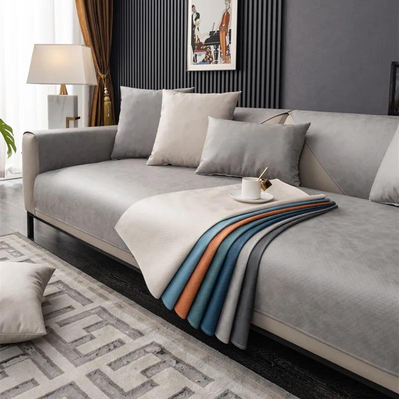 Waterproof Solid Color Sofa Cushion Universal for All Seasons Sofa Backrest Cover Easy Clean Sofa Protector Non-slip Couch Cover