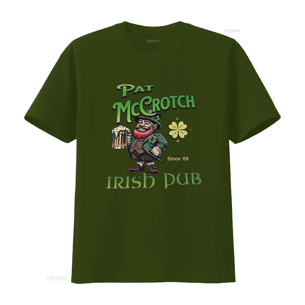 Pat Mccrotch Irish Pub St Patricks Day Dirty Adult Drink T Shirt S 4xl Vintage Washed Stylish Designer Clothes Unisex Versatile