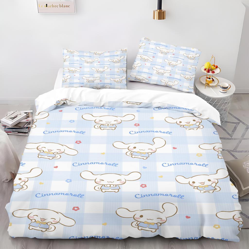 Cartoon Duvet Cover Cinnamoroll Home Pillowcase Set Adult Bedroom Children Comforter Bedding