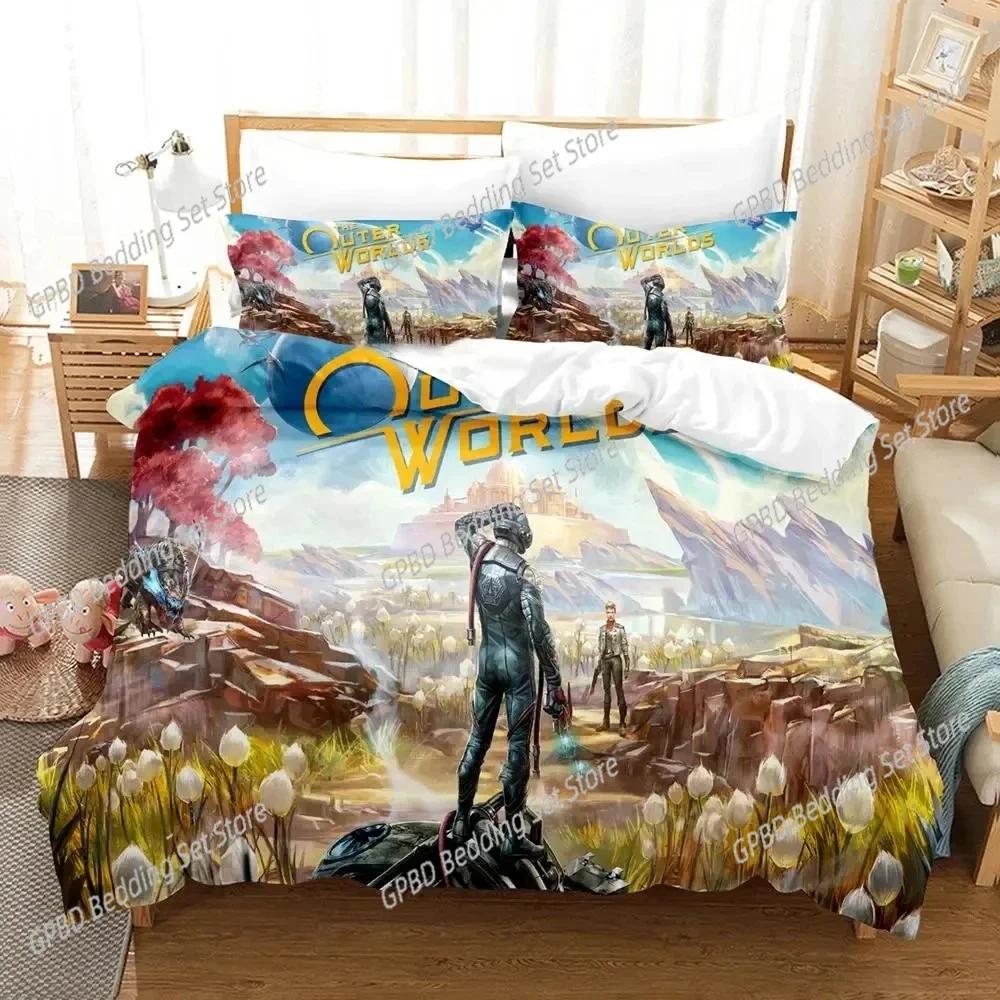 

Comforter Game Outer Worlds Bedding Set 3D Printed Suitable For Bedroom Kids Home Textile Comforter (quilt)-EU Single(135*200cm)3pcs