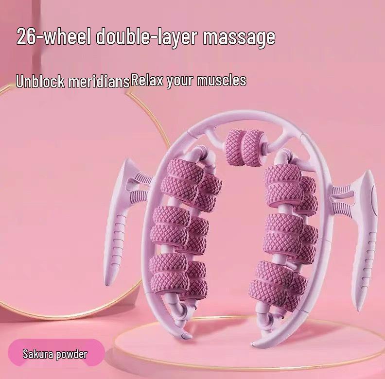 26-Wheel Leg Massager: Ring-Shaped Clamp Roller for Calf Relaxation, Leg Beauty, and Slimming Yoga
