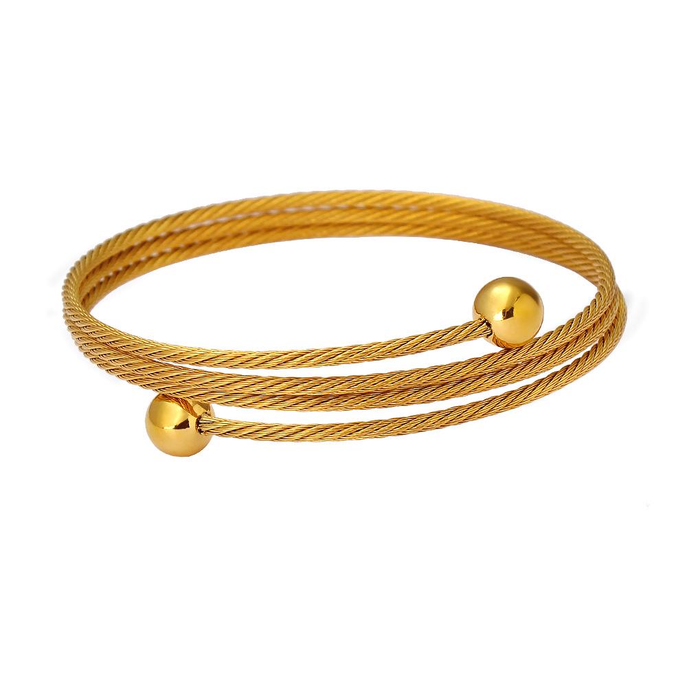 European  American Retro Geometric Stainless Steel Bracelet for Women