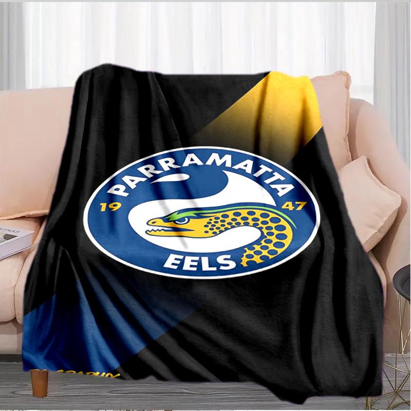 Parramatta Eels Team Crest Blanket Suitable for Sofas, Beds, Offices, And Camping - Perfect Gift for Halloween Christmas
