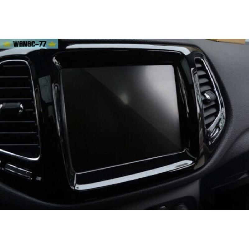 Fit For Jeep Compass 2017- ABS Central Console Navigation Panel Trim Black