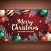 Festive Backdrop Red Background New Year Decoration Xmas Banner Blue Ornaments Holiday Background For New Year Celebration