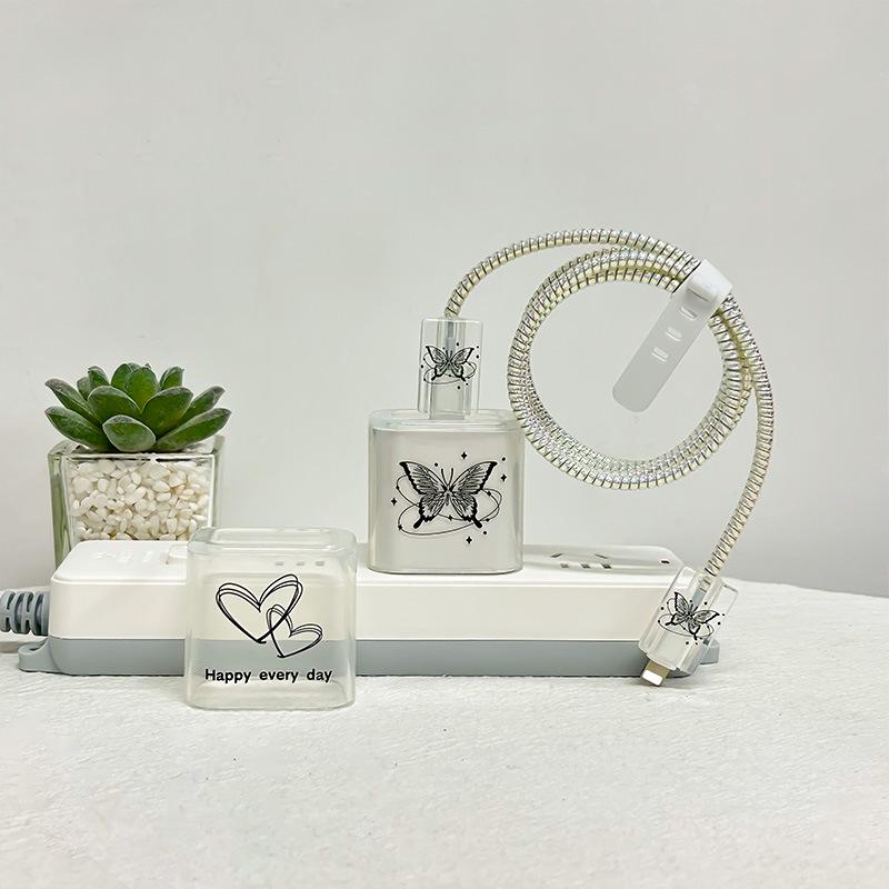 Transparente Schutzhülle für Apple 20W/18W Ladegeräte und 15-Zoll Datenkabel