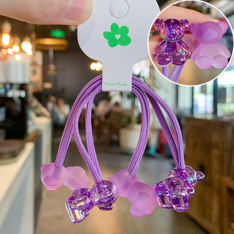 

2 шт., милые детские резинки для волос с двуглавым медведем из мультфильма для девочек, детские резинки для волос, аксессуары для волос принцессы, детские головные уборы