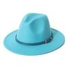 Simple Solid Color Fedora with Belt Buckle, European and American Felt Hat, Parent-child Casual Cowboy Hat, Classic Jazz Hat for Men and Women