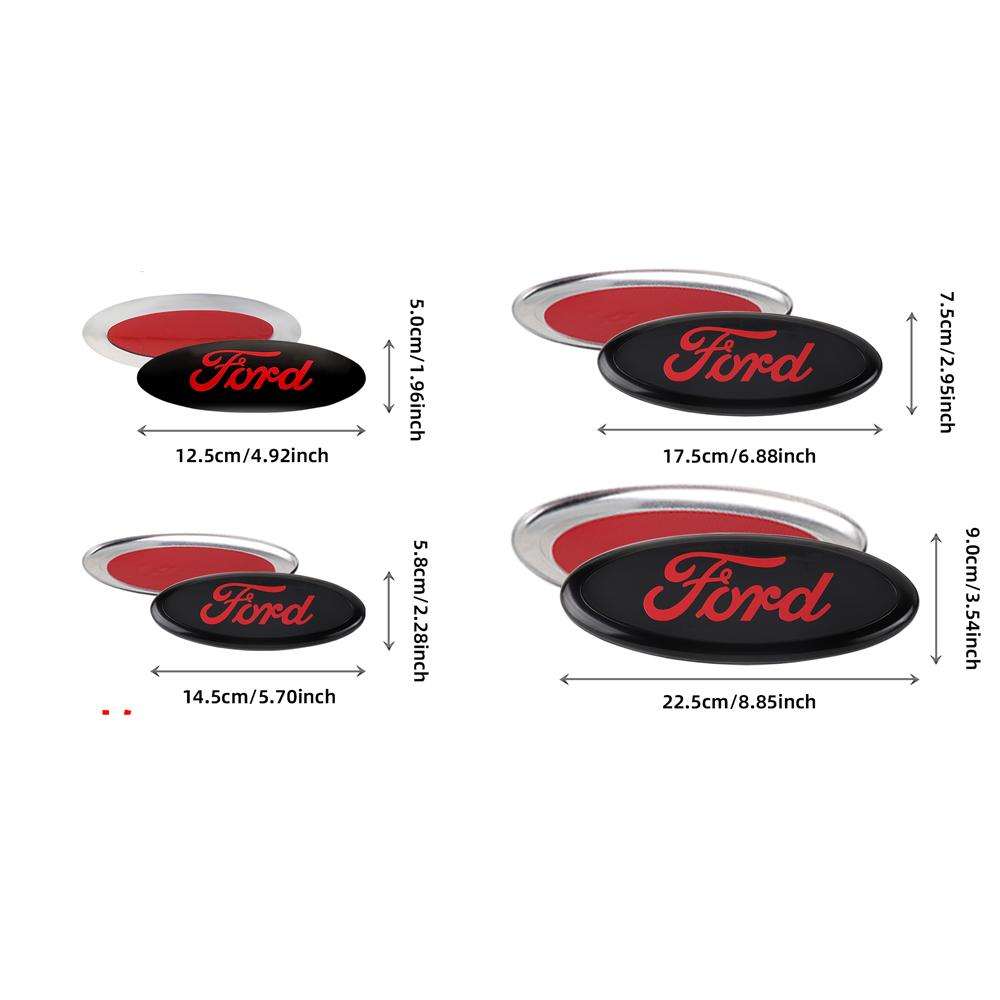 TRR400-Car Hood Front Grill Emblem Tail Trunk Logo Cover For Ford Fiesta Focus Mondeo Edge Ranger Fusion Kuga S-MAX Transit Accessories