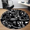 1PC Cat Halloween Office Round Area Rug, Mat Suitable For Office, Under Office Chairs Bedroom Living Room Home Decor, Room Deco