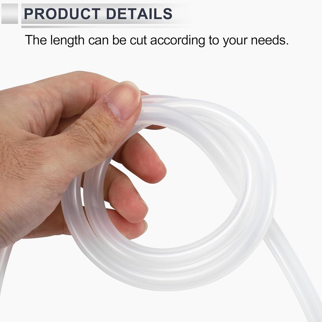 1 Pcs Silicone Vacuum Tubing Hose High Temperature 10FT 3/16" 5mm ID 2.5mm Thickness Automotive Vacuum Line 130PSI Max Pressure Clear