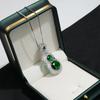 925 Sterling Silver Exquisite Green Zircon Gourd-shaped Necklace Birthday Anniversary Wedding Party Gift