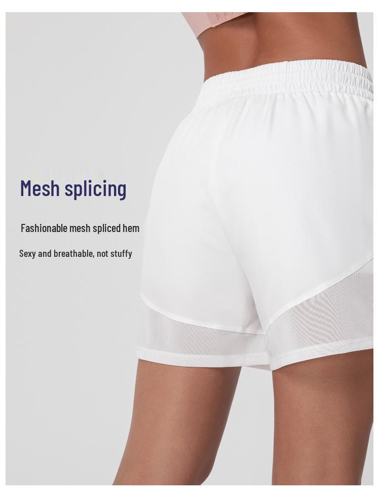 Spot Women's Summer Quick-Drying Sports Shorts - Casual Mid-Length Loose Fit, Wide-Leg, Anti-Exposure, European & American Douyin Trend Style