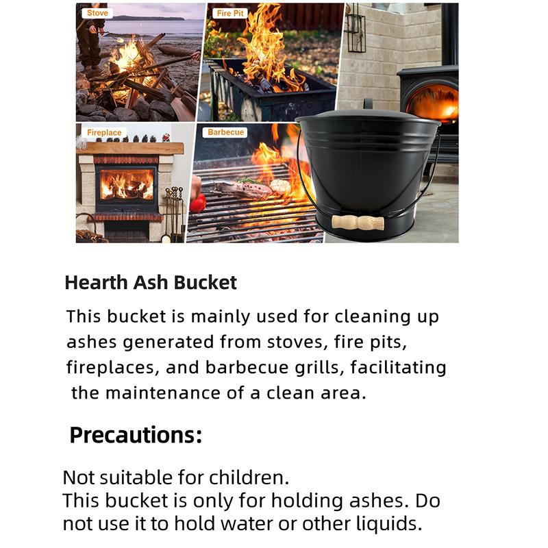 2PCS/SET Household Iron Fireplace Scraper Bucket Set for Convenient Ash Cleaning with Iron Bucket Tool Ash Scraper