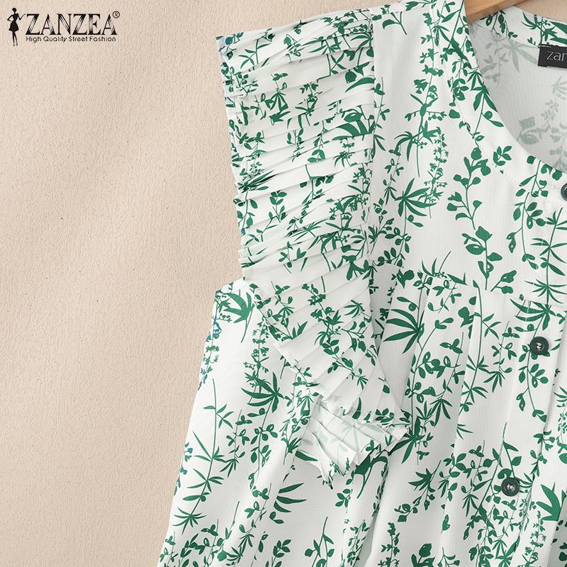 ZANZEA Women Casual Round Neck Print Summer Sleeveless Tank Tops