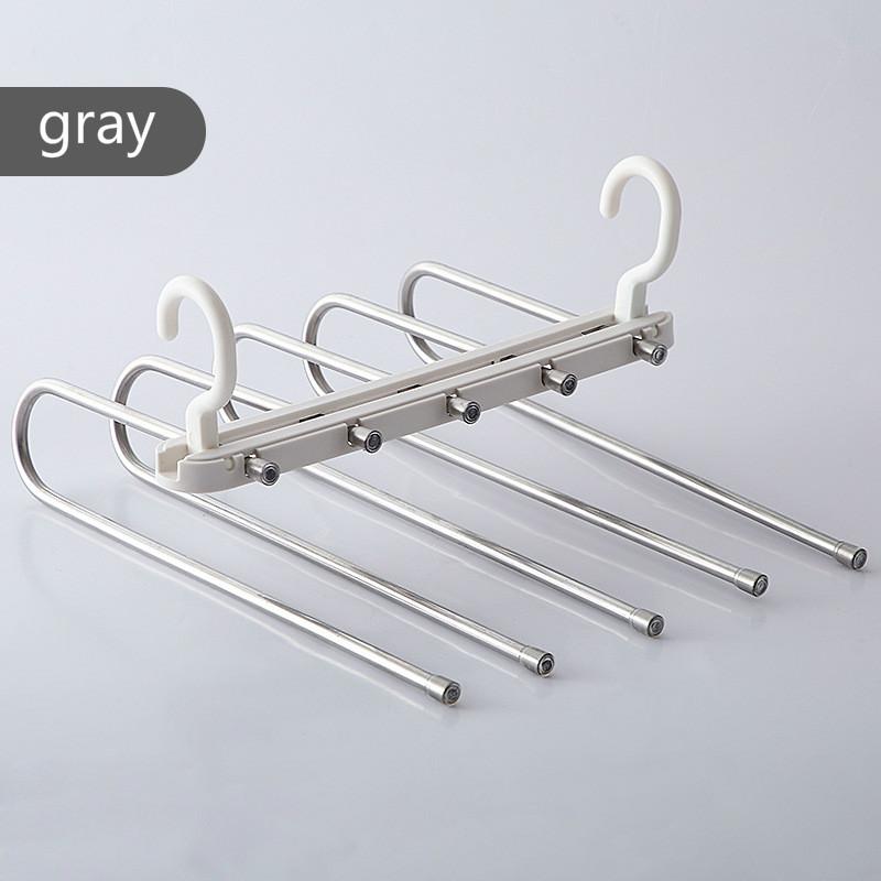 

Многофункциональная складная вешалка для брюк, бытовая многоярусная стойка, гардероб, вешалка из нержавеющей стали, нескользящее хранение с телескопическими штангами для брюк