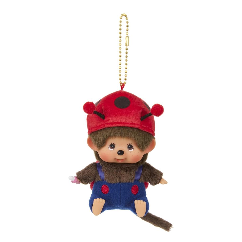 Sekiguchi Monchhichi Large Face SS Keychain Ladybug 245949 H11 X W8 X D6cm