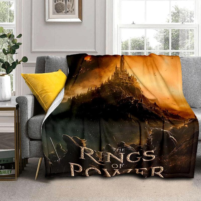 1 Stück Der Herr der Ringe Poster Cartoon Decke, Tragbare Decke für Reisen & Camping, Ganzjahres-Kuscheldecke, Ideales Geschenk