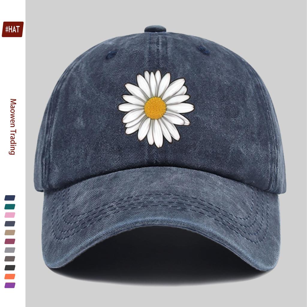 Pc Pcs Unisex Small Daisy Print Trucker Hat with Adjustable Buckle Strap Visor Lightweight Suitable for Dating Outdoor B