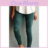 Pantaloni Leggings Lunghi Slim Elasticizzati Casual da Donna in Blu Verde Vivace e Nero Classico