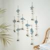 Mediterranean Style Wooden Ocean Pendants Marine Animals Ocean Themed Dolphin Wind Chimes with Bell Starfish Wall Hanging