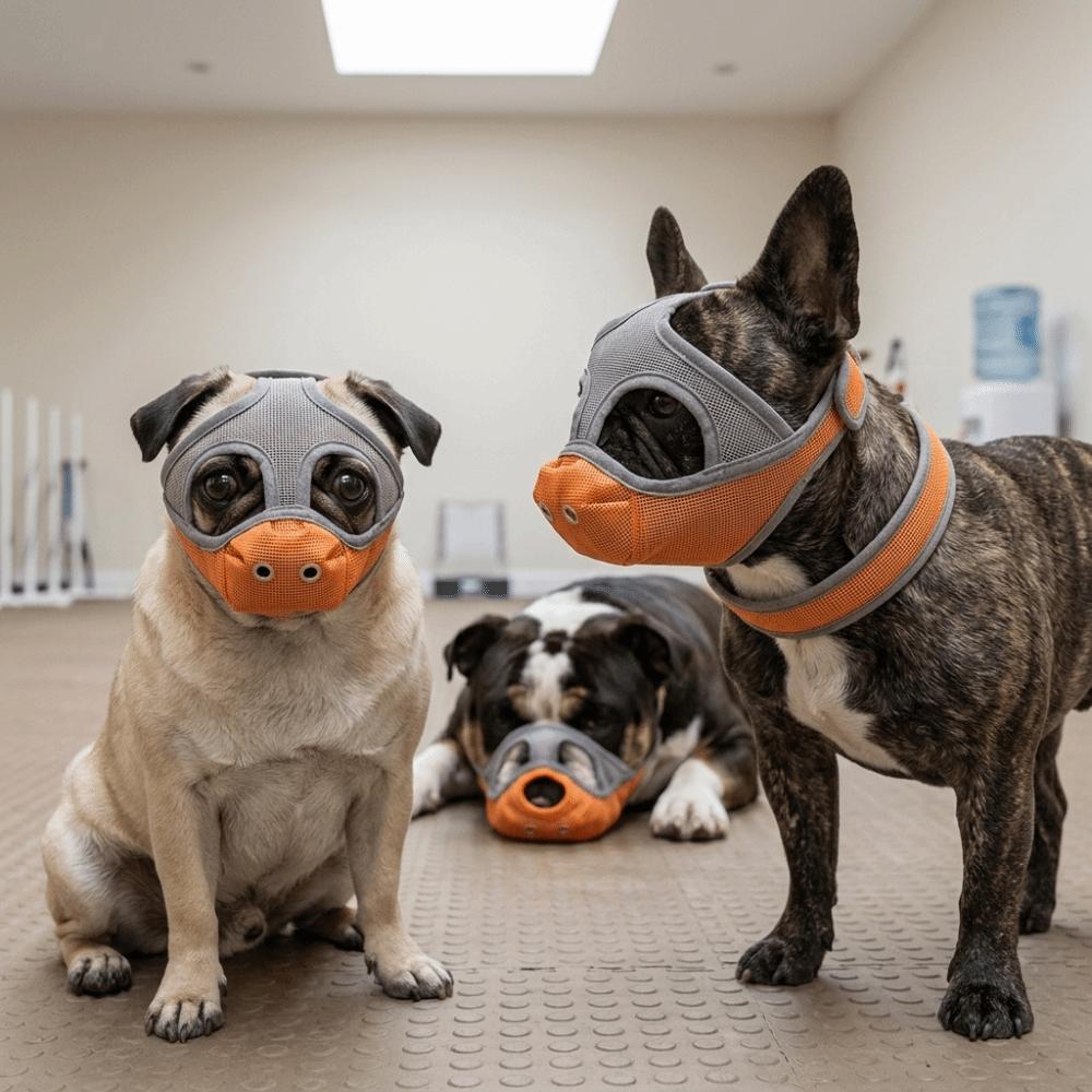 Mesh Structure Dog Muzzle Multi Sizes Bulldog Muzzle Breathable Muzzle  Daily Training