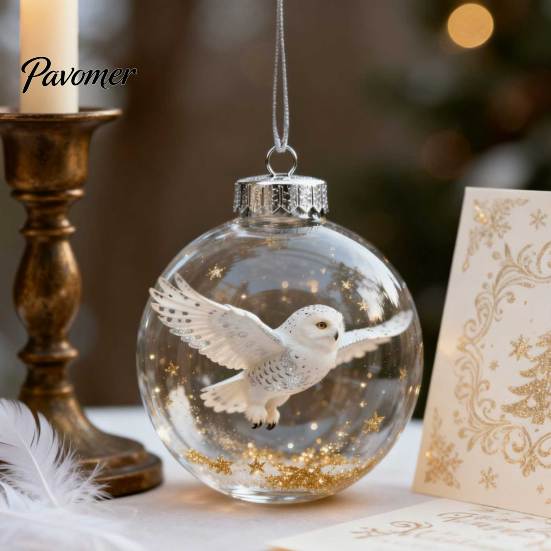 Collectible Bird Glass Ornaments Nature Faux Crystal Ornament Handmade 3D Warmth And Meaning Set Clear Plastic Christmas Ball Holiday Decor Loved One