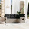 VidaXL Garden Lounge Set with Cushions 4 Pcs, Patio Sofas, Patio Furniture Set, Outdoor Furniture, Grey 3220111