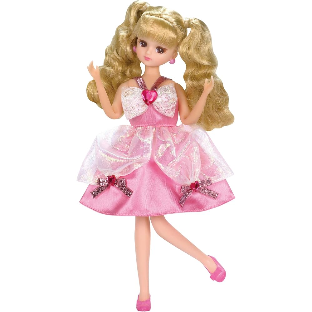 Licca-chan Dress LW-01 Pink Heart Design for Dolls, Suitable for Play and Display