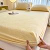 Winter thickened small fresh carved milk fleece fitted sheet flange coral fleece mattress protective cover