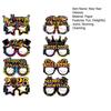 8 Pcs Happy New Year 2026 Paper Glasses New Year Party Eyewear Supplies for New Year's Eve Party Favors Photo Booth Props