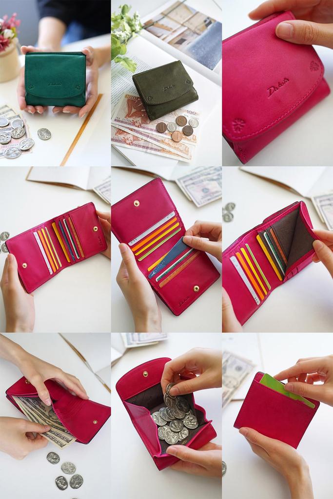 Dakota Women's Genuine Leather Bi-fold Wallet, Green, DA-36123-50