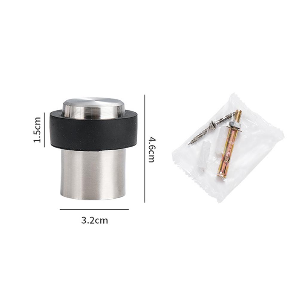 Door Stop Kit Anti Collision Stainless Steel Door Stopper with Rubber Buffer Pad for Home Hotel Office Store