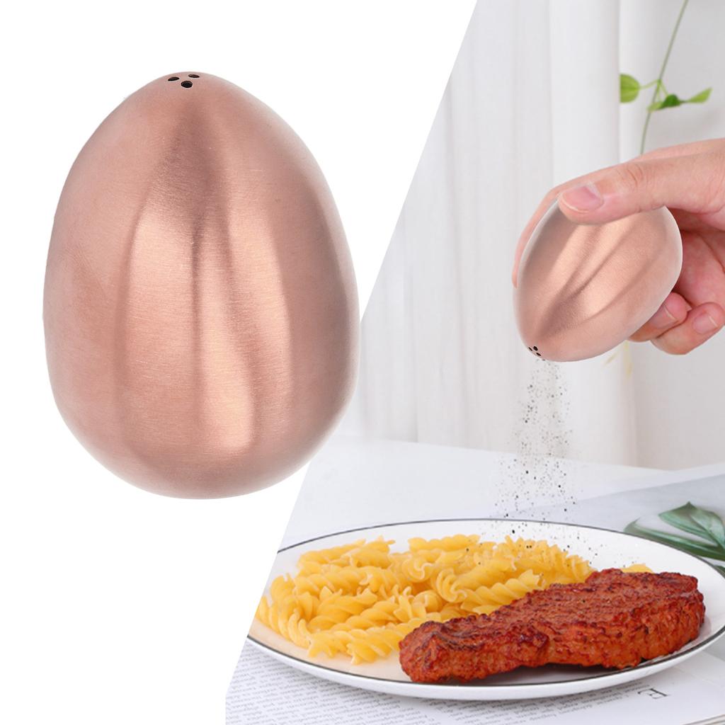 Egg Spice Shaker Stainless Steel Egg Shaped Pepper Shaker for Outdoor Barbecue Restaurant Banquet Party