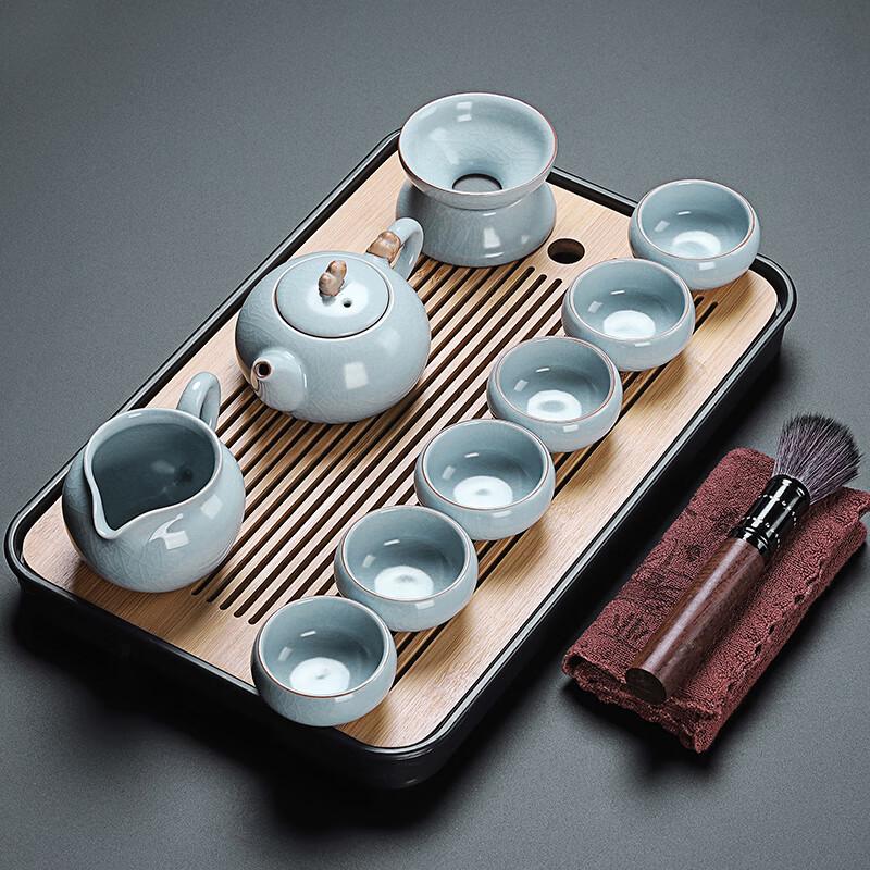 Naijiang Light Luxury Ru Kiln Ceramic Kung Fu Tea Set
