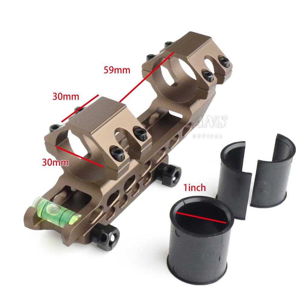 ANS optical 25.4/30mm Long One-Piece Mount with Indicator and Level (TAN) Riflescope Mount for Airsoft