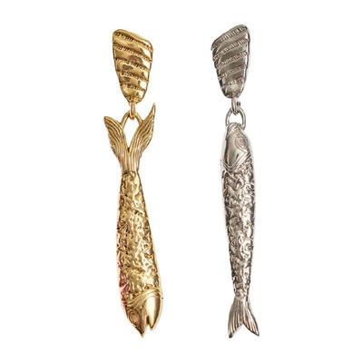 Fashion Fish Shape Studs Earrings Statement Earrings Stainless Steel Texture Ear Studs Present for Woman and Girls