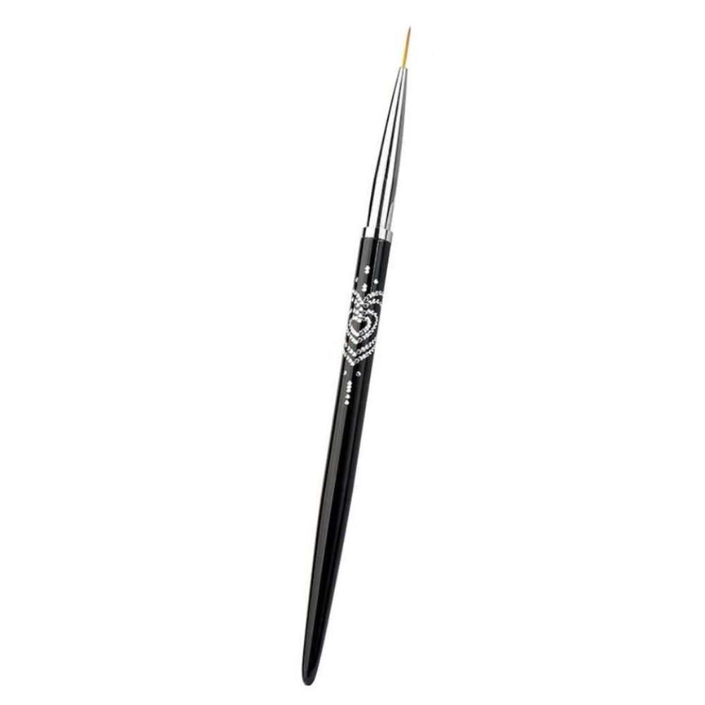 Black Color Nail Art Liner Brush Metal Handle Nail Drawing Pens UV Gel Application