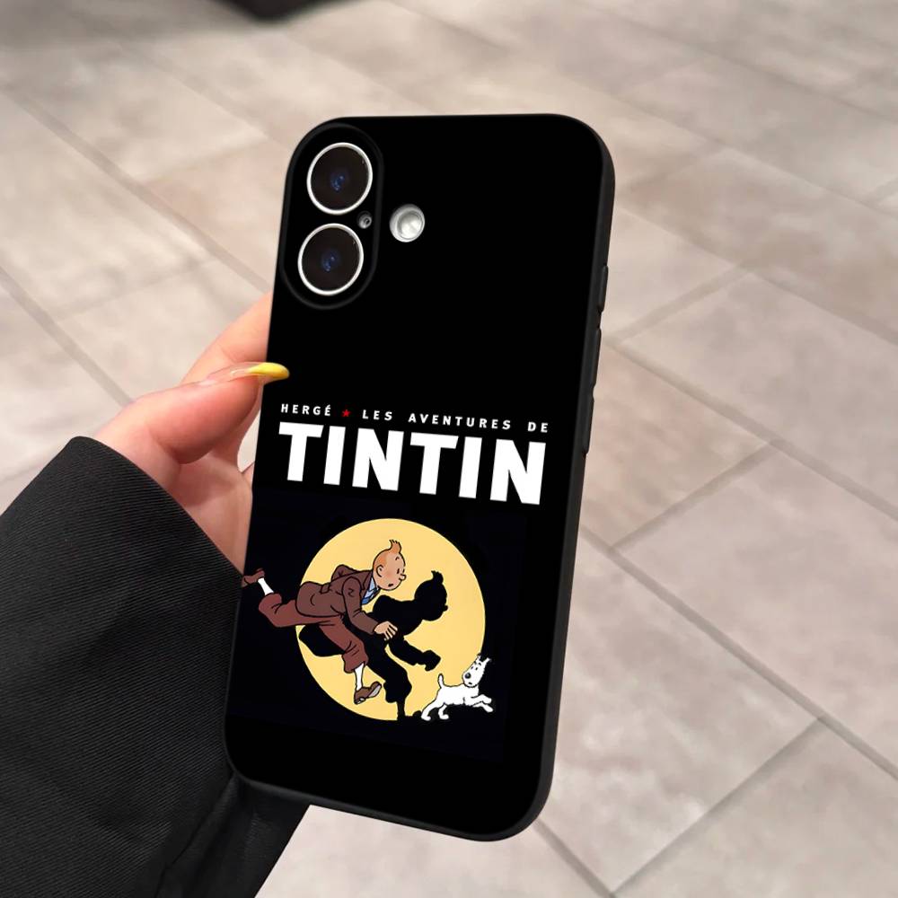 

T-Tintin A-Adventures For Iphone 17 16 15 11 13 14 Pro Max Plus 12 Mini Black Shell Cover Phone Case iPhone 13