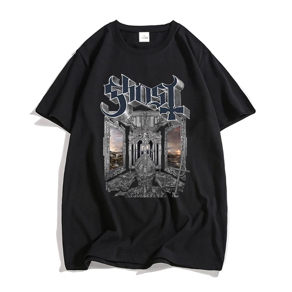 

Cotton Summer Mens T Tshirts Ghost Band Skeletá Satanized Album T-shirt Heavy Mental Fashion Printing Tshirt Unisex Streetwear S