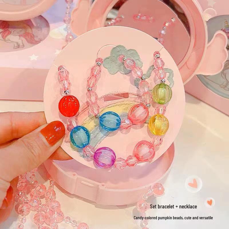Kids' Handmade Cream PVC Crossbody Bag with Mirror Accessory