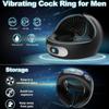 Vibrating Penis Ring with 2 Motors, Stretchable Silicone Cock Ring with 10 Vibration Modes for Penis Testicles Stimulation,Sex Toy for Men