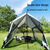 Hedawu Outdoor Hexagonal Sunshade Tarp with Detachable Mosquito Net