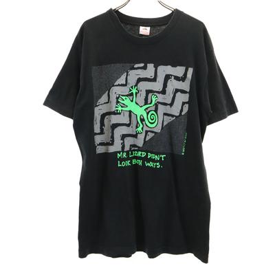 90s Made In USA Old Lizard Print Short Sleeve T-shirt Men's Used