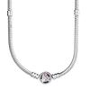 Original Poetic Blooms Love Heart Ball Barrel Clasp Snake Chain 925 Sterling Silver Necklace For Fashion Bead Charm DIY Jewelry