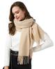 Winter Scarf For Women Cashmere Warm Solid Pashmina Blanket Wraps Female Thick Soft Bufanda Big Tassel Shawl Long Poncho Echarpe