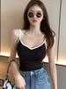 2026 Spring-Summer Women's V-Neck Cotton Camisole with Built-in Bra, Slim Fit Inner/Outer Wear
