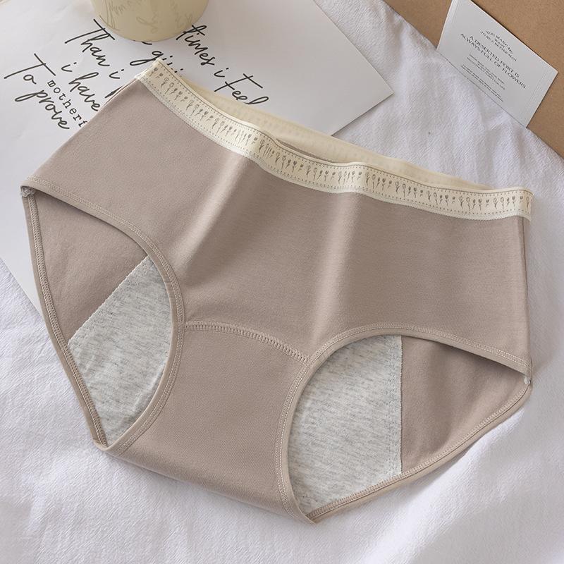 Women Spring and Autumn 10A Anti   Bacterial Cotton Side Leakage Physiological Period Briefs