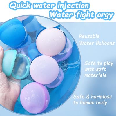 10PCS Reusable Water Balloons Refillable Water Balloon Quick Fill Self Sealing Water Bomb Splash Balls for Kids Swimming Pool