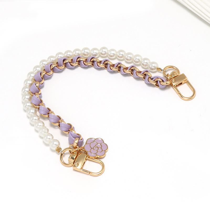 26Cm Pearl Purse Chain Short Handle Replacement Bag Chain Strap Metal Shoulder Chain Handbag Chain Accessories For Purse Bags